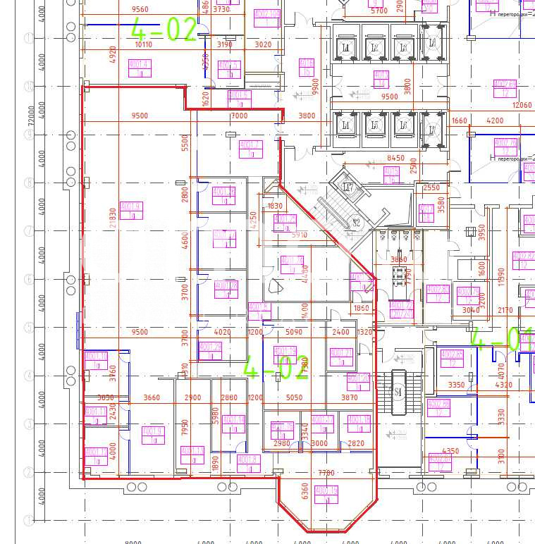 Планировка офиса 847.58 м², 4 этаж, Бизнес-центр «Новинский Пассаж»